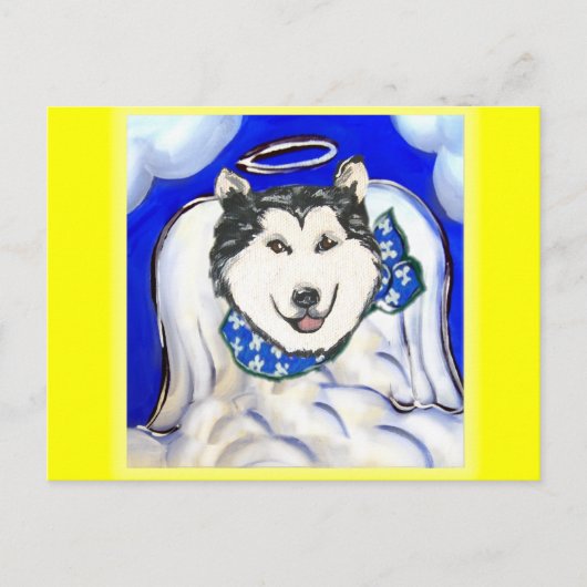 Alaskan Malamute Angel Postkarte (Vorderseite)