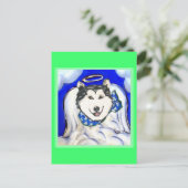 Alaskan Malamute Angel Postkarte (Stehend Vorderseite)