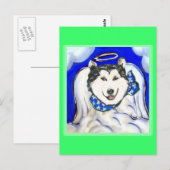 Alaskan Malamute Angel Postkarte (Vorne/Hinten)