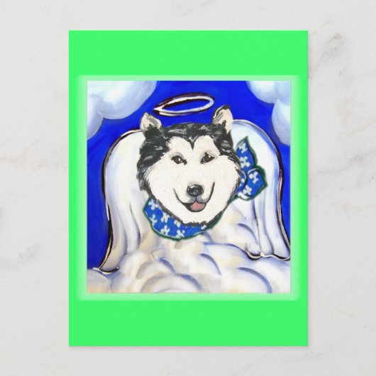 Alaskan Malamute Angel Postkarte (Vorderseite)