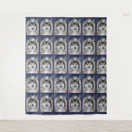 Alaskan Malamute Angel Wandteppich (Vorderseite)