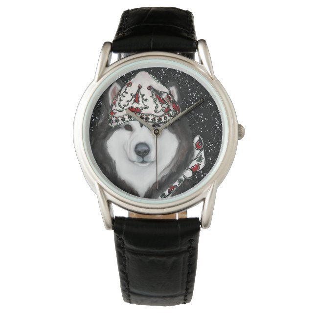Alaskan Malamute Armbanduhr (Vorderseite)