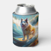 Alaskan Malamute Beach Surfmalerei Dosenkühler (Kanne Vorderseite)