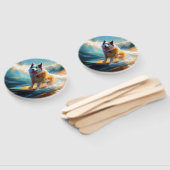 Alaskan Malamute Beach Surfmalerei Fächer (Non-assembled)