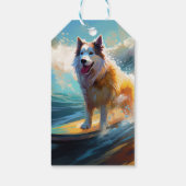 Alaskan Malamute Beach Surfmalerei Geschenkanhänger (Rückseite)