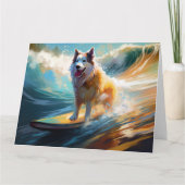 Alaskan Malamute Beach Surfmalerei Karte (Vorderseite)