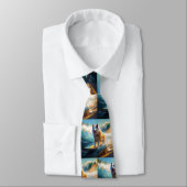 Alaskan Malamute Beach Surfmalerei Krawatte (Gebunden)