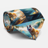 Alaskan Malamute Beach Surfmalerei Krawatte (Gerollt)