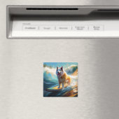 Alaskan Malamute Beach Surfmalerei Magnet (In Situ (Geschirrspüler))