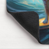 Alaskan Malamute Beach Surfmalerei Mousepad (Ecke)
