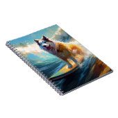 Alaskan Malamute Beach Surfmalerei Notizblock (Rechte Seite)