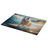 Alaskan Malamute Beach Surfmalerei Schneidebrett (Ecke)