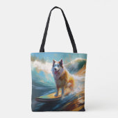 Alaskan Malamute Beach Surfmalerei Tasche (Rückseite)