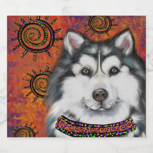 ALASKAN MALAMUTE BIERFLASCHENETIKETT (Einzelnes Label)