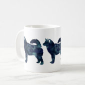 Alaskan Malamute Black Watercolor Silhouette Kaffeetasse (Vorderseite Links)