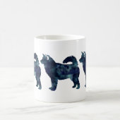 Alaskan Malamute Black Watercolor Silhouette Kaffeetasse (Mittel)