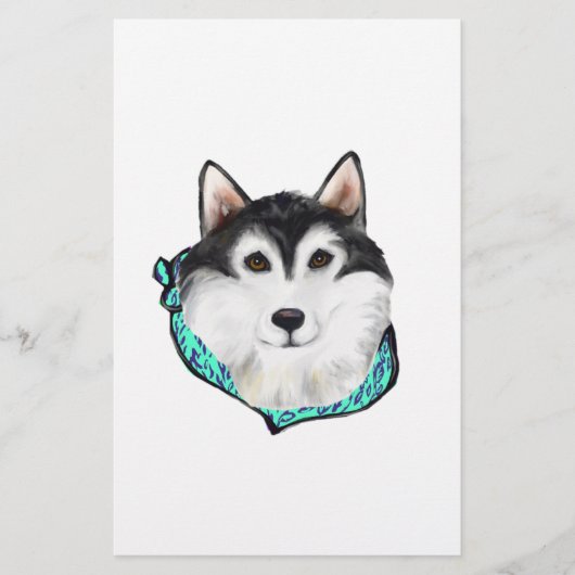 Alaskan Malamute Briefpapier (Vorderseite)