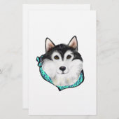 Alaskan Malamute Briefpapier (Vorne/Hinten)
