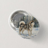 Alaskan Malamute Button (Vorne & Hinten)