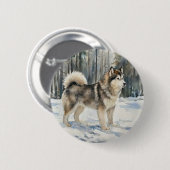 Alaskan Malamute Button (Vorne & Hinten)
