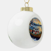 Alaskan Malamute Christmas Boat Holiday Keramik Kugel-Ornament (Links)