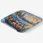 Alaskan Malamute Christmas Boat Holiday Pappteller (Gewinkelt)