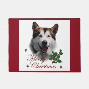 Alaskan Malamute Christmas Fußmatte