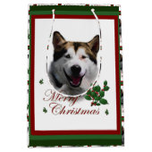 Alaskan Malamute Christmas Mittlere Geschenktüte (Vorderseite)