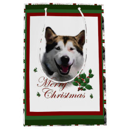 Alaskan Malamute Christmas Mittlere Geschenktüte
