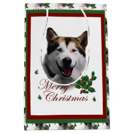Alaskan Malamute Christmas Mittlere Geschenktüte