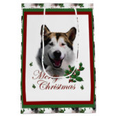 Alaskan Malamute Christmas Mittlere Geschenktüte (Rückseite)
