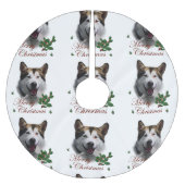 Alaskan Malamute Christmas Polyester Weihnachtsbaumdecke (Vorderseite)