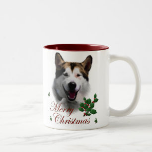 Alaskan Malamute Christmas Zweifarbige Tasse