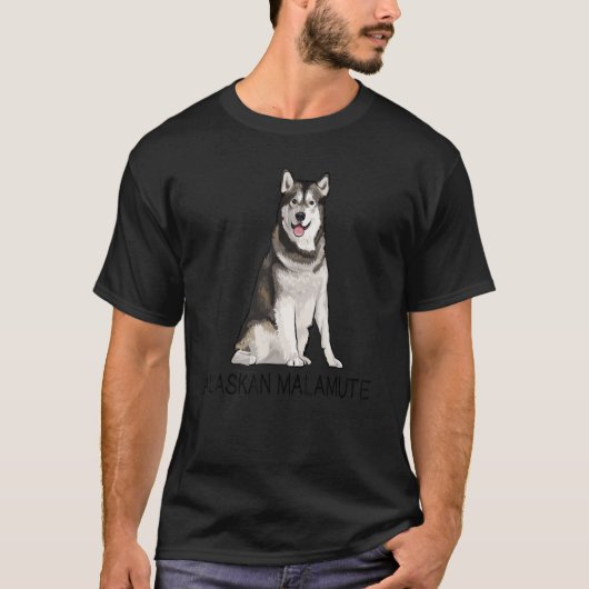 Alaskan Malamute Crazy Dog T-Shirt (Vorderseite)