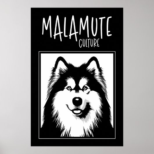 Alaskan Malamute Culture Edgy Pop Art Poster (Vorne)