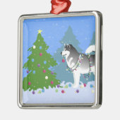 Alaskan Malamute dekoriert Weihnachtsbaum Ornament Aus Metall (Links)