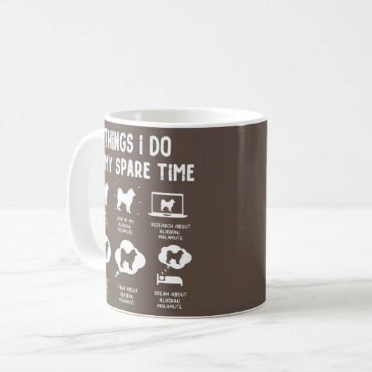 Alaskan Malamute Dinge spare Time Funny Dog Kaffeetasse (Vorderseite Links)
