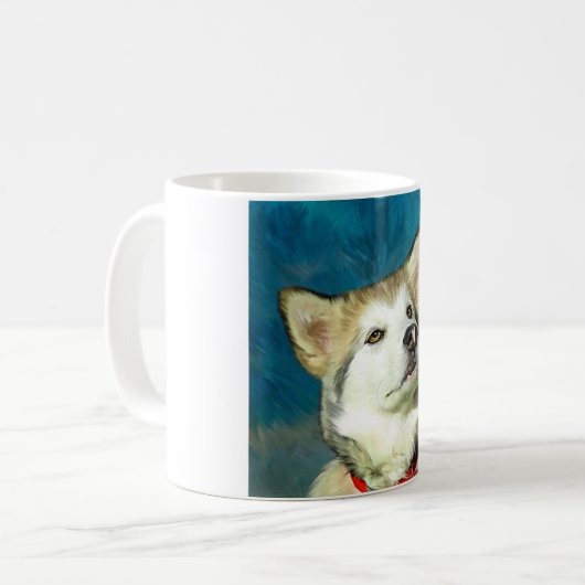 Alaskan Malamute Dog Art Kaffeetasse (Vorderseite Links)