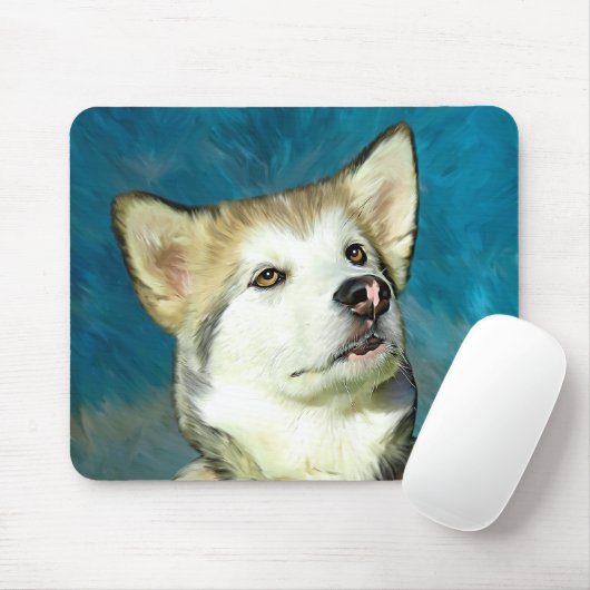 Alaskan Malamute Dog Art Mousepad (Mit Mouse)