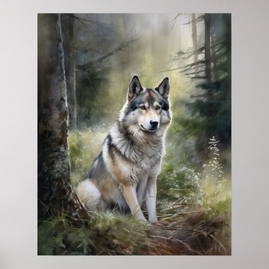 Alaskan Malamute Dog Art Print Poster (Vorne)