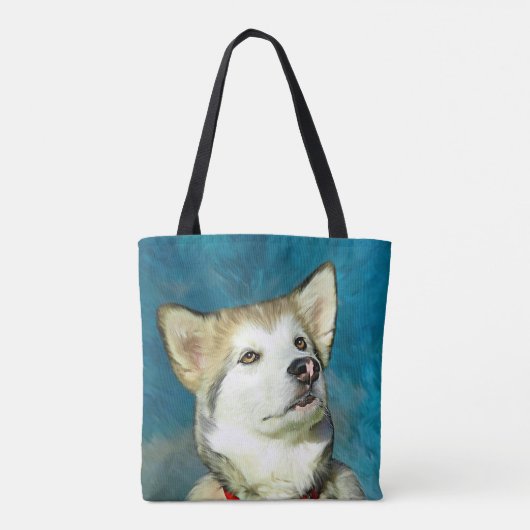 Alaskan Malamute Dog Art Tasche (Rückseite)