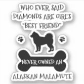 Alaskan Malamute Dog Best Friend Vinyl Aufkleber (Vorderseite)