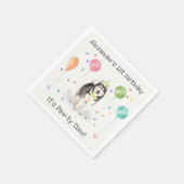 Alaskan Malamute Dog Birthday Party Serviette (Ecke)
