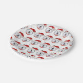 Alaskan Malamute Dog Breed Christmas Stars Pappteller (Schrägansicht)