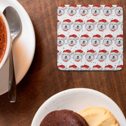 Alaskan Malamute Dog Breed Christmas Stars Rechteckiger Pappuntersetzer