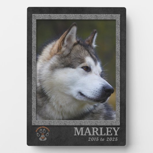 Alaskan Malamute Dog Breed Memorial Plaque Fotoplatte (Vorderseite)