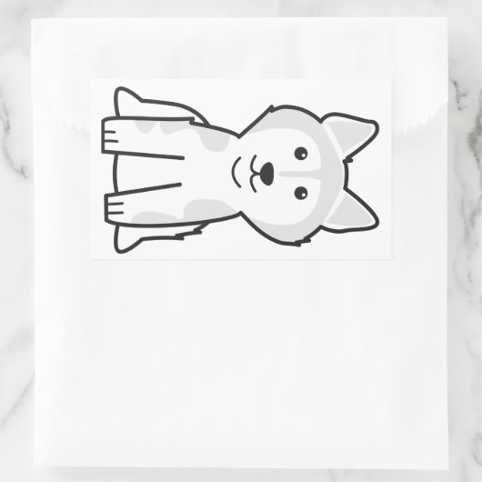 Alaskan Malamute Dog Cartoon Rechteckiger Aufkleber (Tasche)