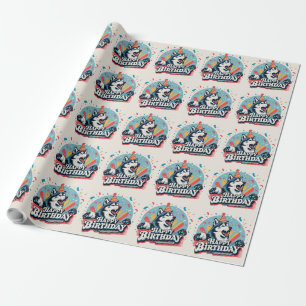 Alaskan Malamute Dog Colorful Geschenkpapier