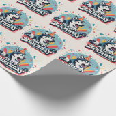 Alaskan Malamute Dog Colorful Geschenkpapier (Ecke)