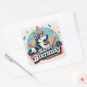 Alaskan Malamute Dog Colorful Quadratischer Aufkleber (Umschlag)